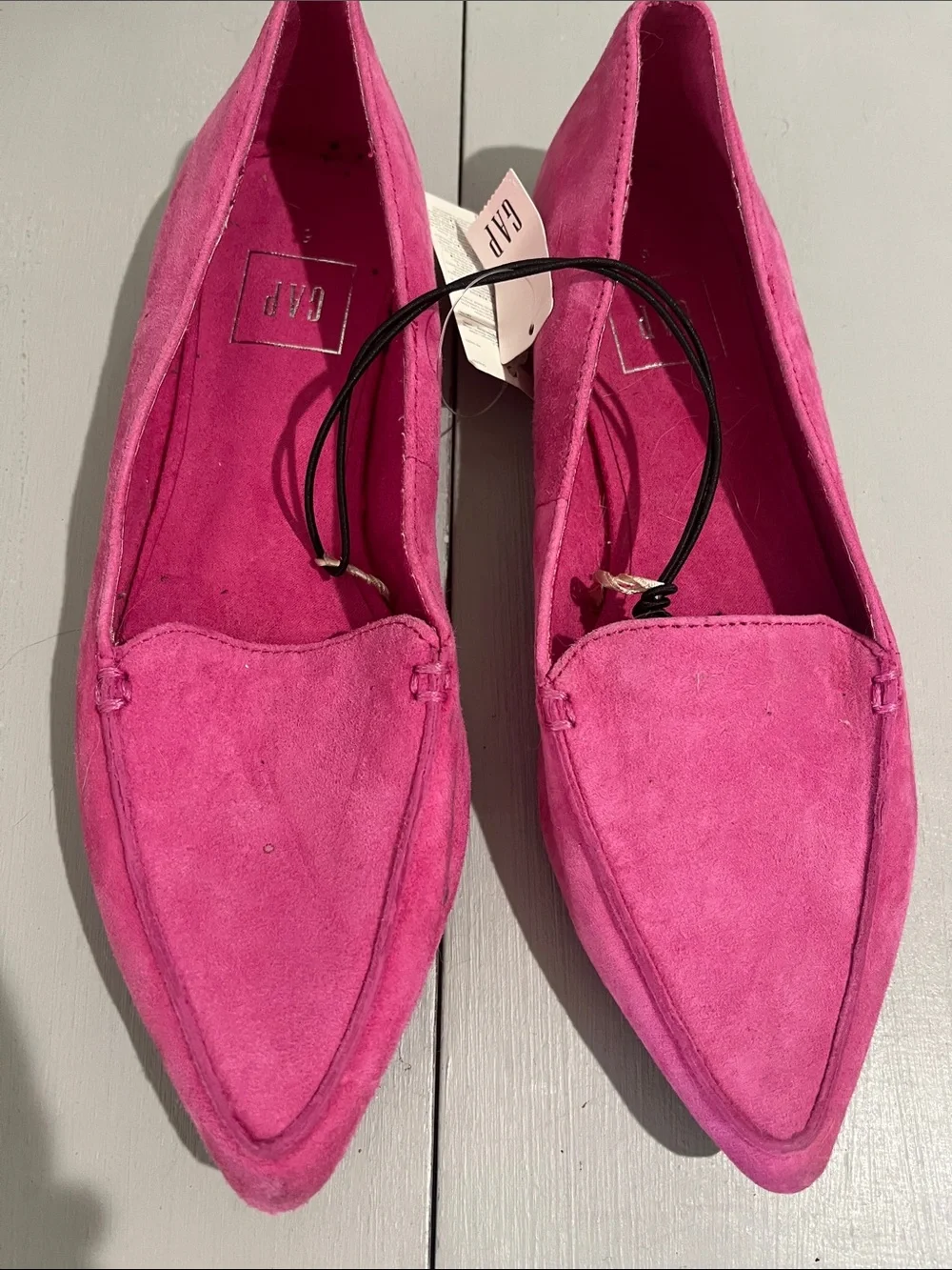 GAP Hot Pink Suede Pointed Flats